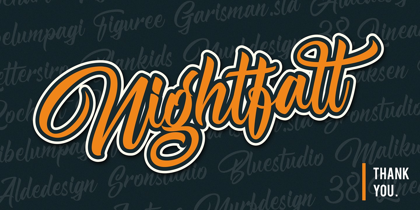 Beispiel einer Nightfall Script Regular-Schriftart